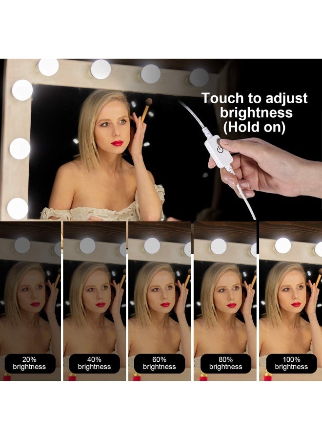 Vanity Lights For Mirror 16 Led Bulbs Hollywood Makeup Lights 3 Color Modes Dimmable Brightness Plug In Stick Up For Dressing Table Bathroom Body Wall Mirror Lights  - Image 3