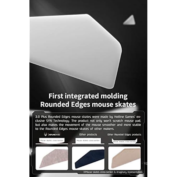 HOTLINE GAMES 2SETS 3.0 PLUS ROUNDED CURVED EDGES MOUSE FEET SKATES COMPATIBLE WITH LOGITECH G PRO WIRED,G102,G203 GAMING MOUSE FEET REPLACEMENT (0.7MM,SMOOTH GLIDE,PTFE) PROFESSIONAL MICE UPGRADE KIT - Image 2