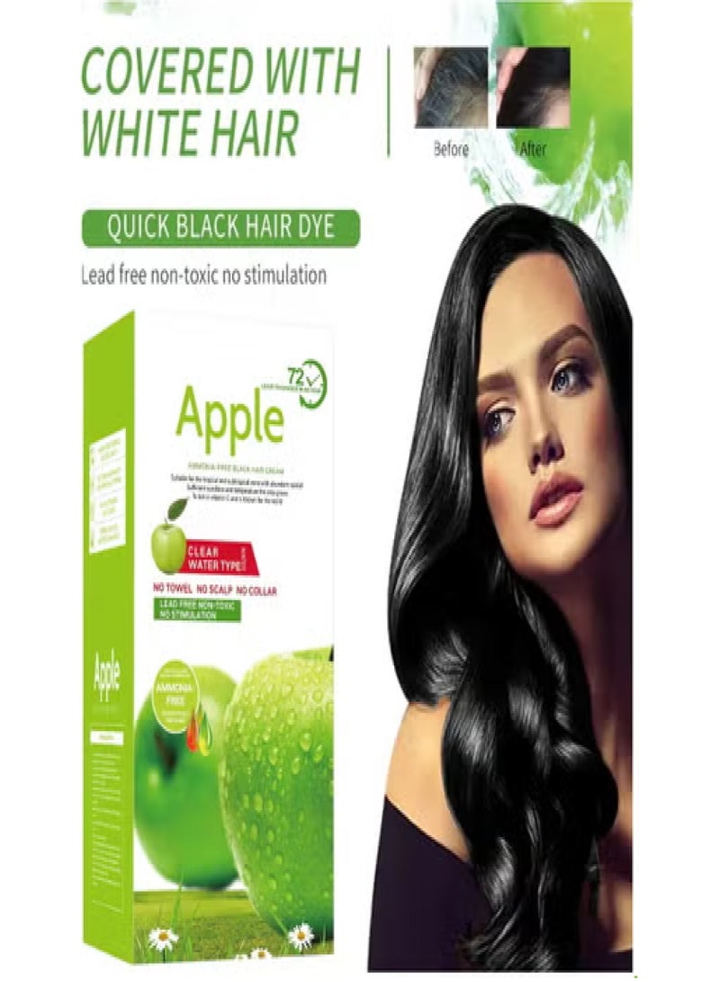 Apple Fruit Black Hair Cream Natural Black Hair Dye - 500ml+500ml - Image 2