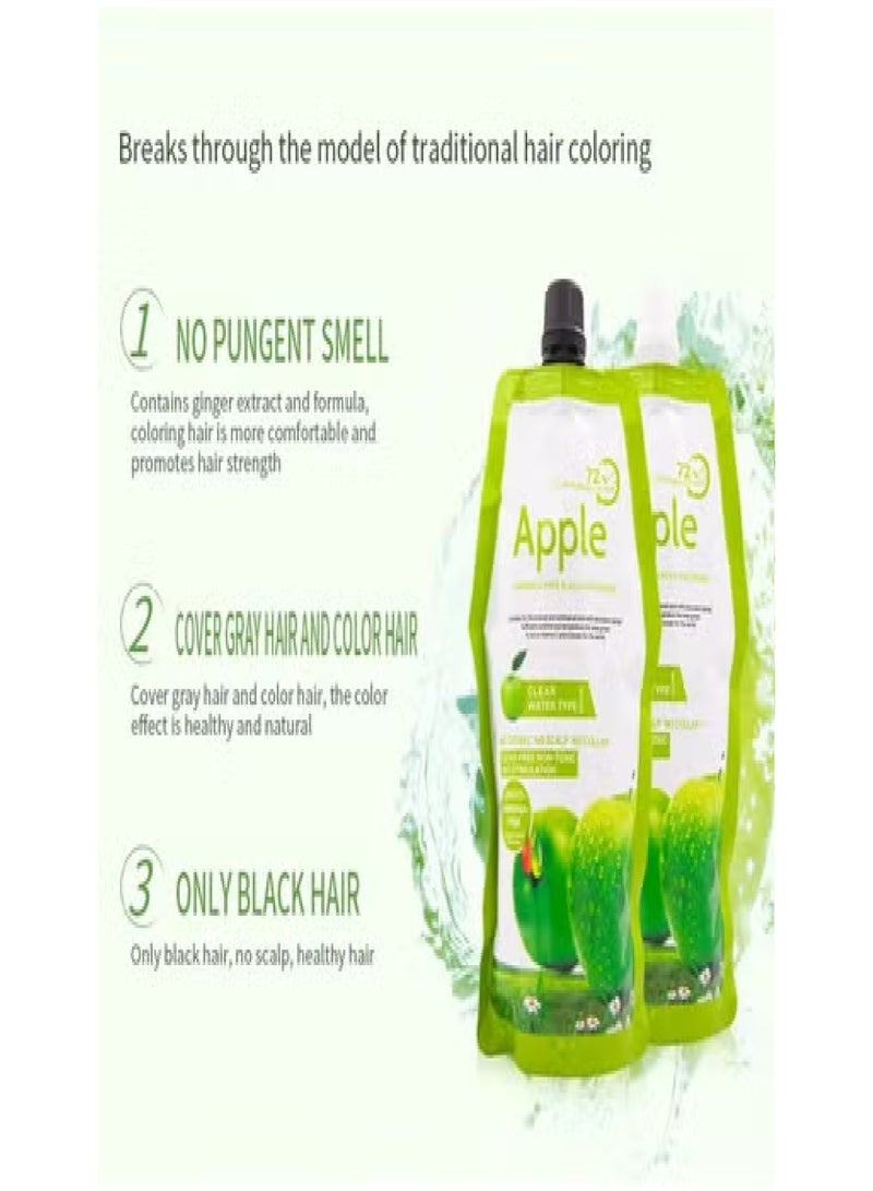 Apple Fruit Black Hair Cream Natural Black Hair Dye - 500ml+500ml - Image 3