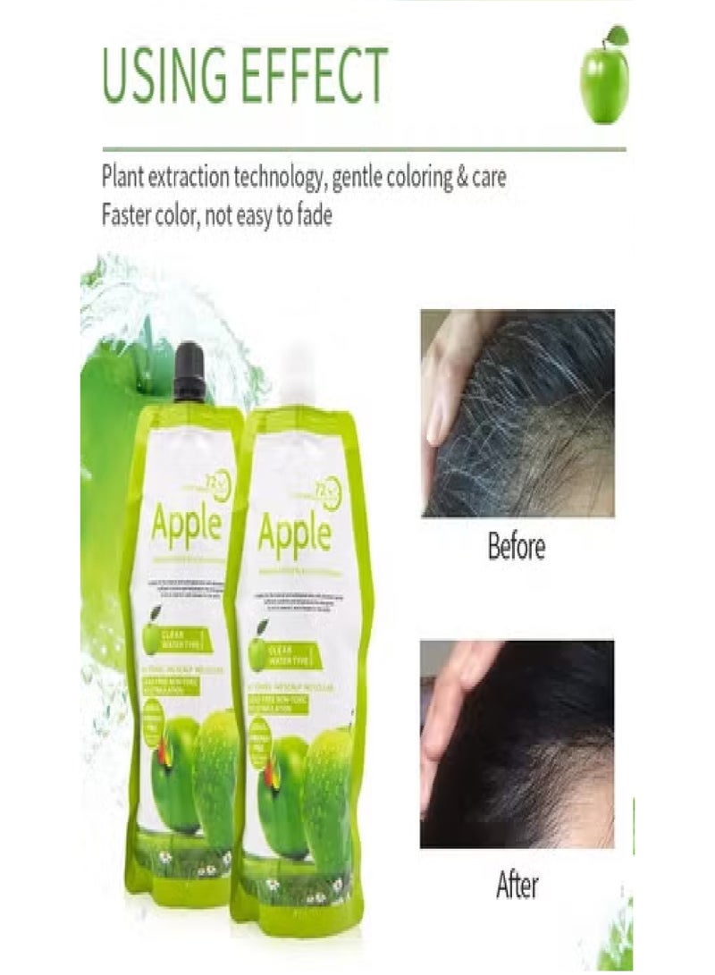 Apple Fruit Black Hair Cream Natural Black Hair Dye - 500ml+500ml - Image 5