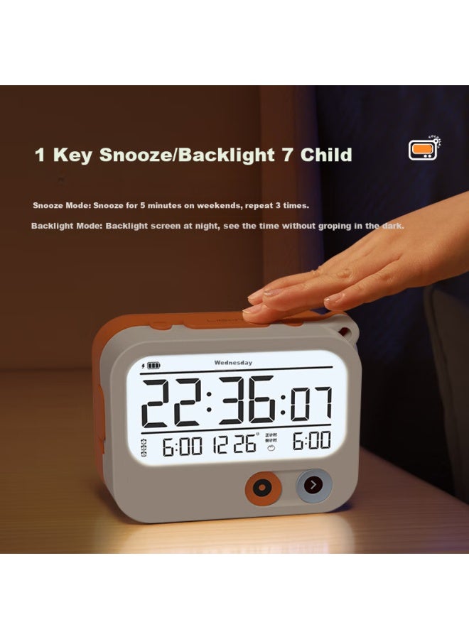 Timess Smart Alarm Clock For Students In Junior And Senior High School Dormitories, New Model With Strong Vibration Wake-Up Function, Multi-Functional Reminder Timer, Desktop Bedside Electronic A - Image 3