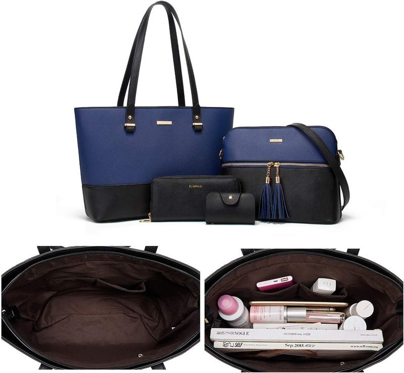YTL Women Fashion Handbags Wallet Tote Bag Shoulder Bag Top Handle Satchel Purse Set 4pcs - Image 5