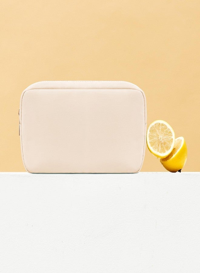 ليتغو حقيبة مكياج صغيرة من ليتجو، حقيبة مستحضرات تجميل صغيرة من النايلون، حقيبة أدوات تجميل بحجم السفر، حقيبة مكياج للسفر، محفظة نقود، حقيبة إكسسوارات السيارة، مستلزمات السفر الأساسية للنساء والفتيات (صغيرة - بيج) - Image 2