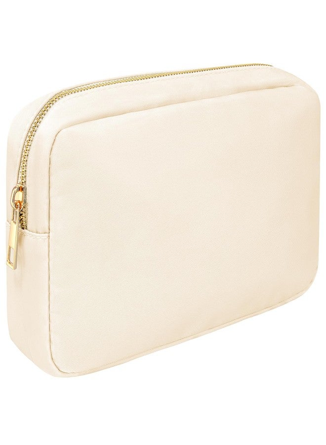 ليتغو حقيبة مكياج صغيرة من ليتجو، حقيبة مستحضرات تجميل صغيرة من النايلون، حقيبة أدوات تجميل بحجم السفر، حقيبة مكياج للسفر، محفظة نقود، حقيبة إكسسوارات السيارة، مستلزمات السفر الأساسية للنساء والفتيات (صغيرة - بيج) - Image 1