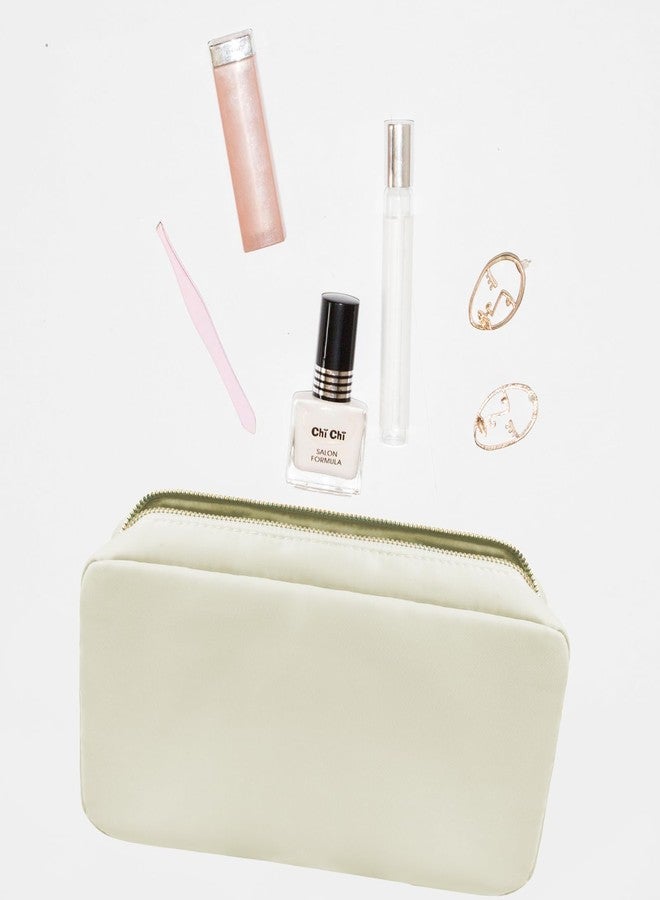 ليتغو حقيبة مكياج صغيرة من ليتجو، حقيبة مستحضرات تجميل صغيرة من النايلون، حقيبة أدوات تجميل بحجم السفر، حقيبة مكياج للسفر، محفظة نقود، حقيبة إكسسوارات السيارة، مستلزمات السفر الأساسية للنساء والفتيات (صغيرة - بيج) - Image 4