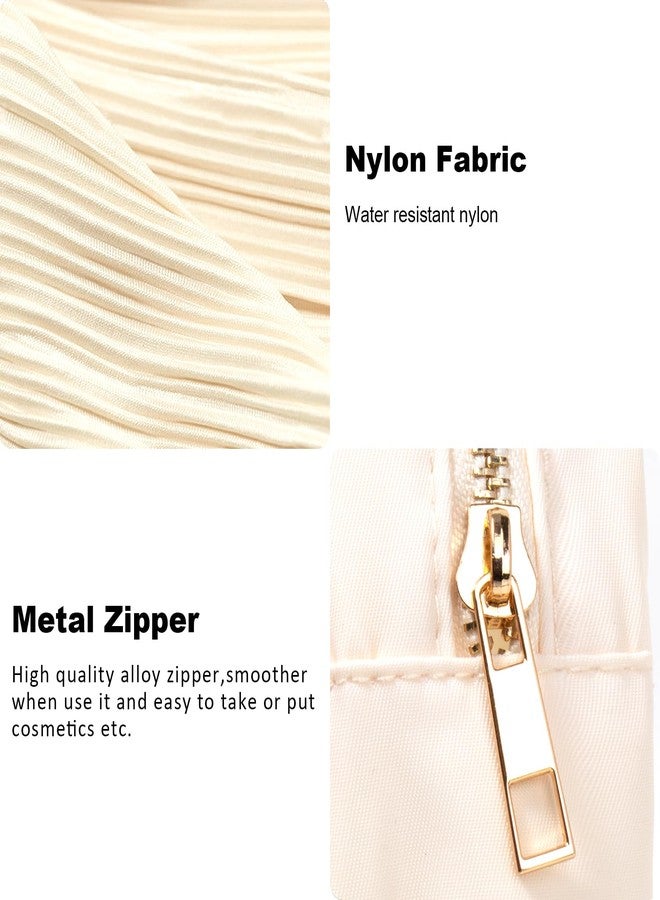 ليتغو حقيبة مكياج صغيرة من ليتجو، حقيبة مستحضرات تجميل صغيرة من النايلون، حقيبة أدوات تجميل بحجم السفر، حقيبة مكياج للسفر، محفظة نقود، حقيبة إكسسوارات السيارة، مستلزمات السفر الأساسية للنساء والفتيات (صغيرة - بيج) - Image 5