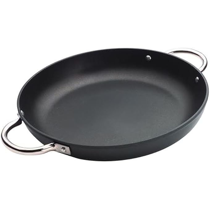 BS Professional Nonstick Paella Casserole Pan  NonStick DieCast Aluminum Pan With Stainless Steel Handles  Durable Eldiamant Platinum Coating  Dishwasher  Oven Safe  Black 36Cm 38L - Image 2