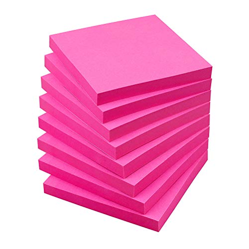 Eastern Wolf Sticky Notes 3x3 Self-Stick Notes Bright Colors Sticky Notes 8 Pads 80 Sheet/Pad (Rose Red) - Image 1