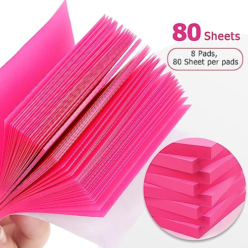 Eastern Wolf Sticky Notes 3x3 Self-Stick Notes Bright Colors Sticky Notes 8 Pads 80 Sheet/Pad (Rose Red) - Image 4