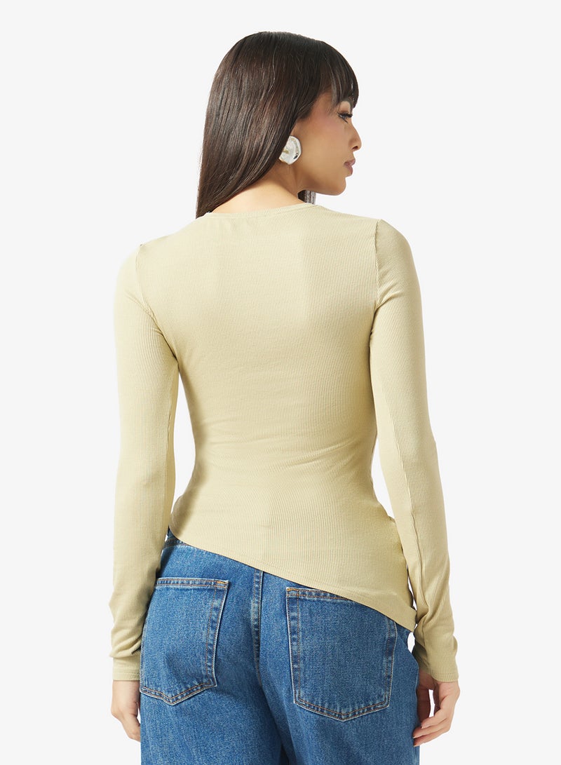 TOPSHOP Premium Rib Ruched Top - Image 2