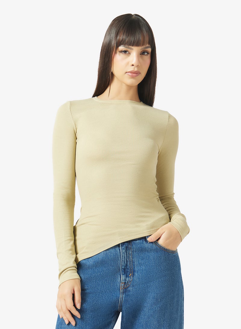 TOPSHOP Premium Rib Ruched Top - Image 1