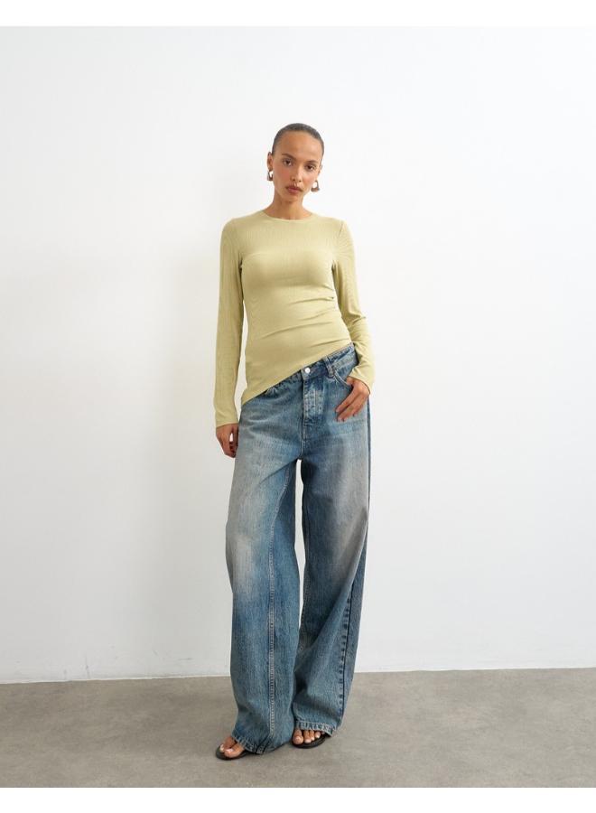 TOPSHOP Premium Rib Ruched Top - Image 4