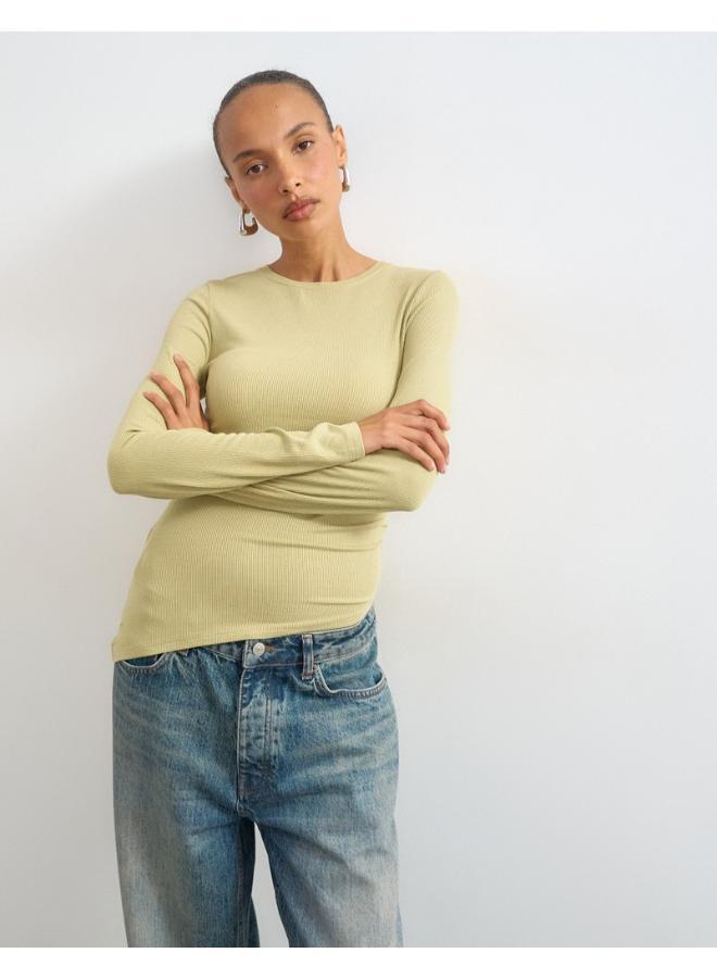 TOPSHOP Premium Rib Ruched Top - Image 1