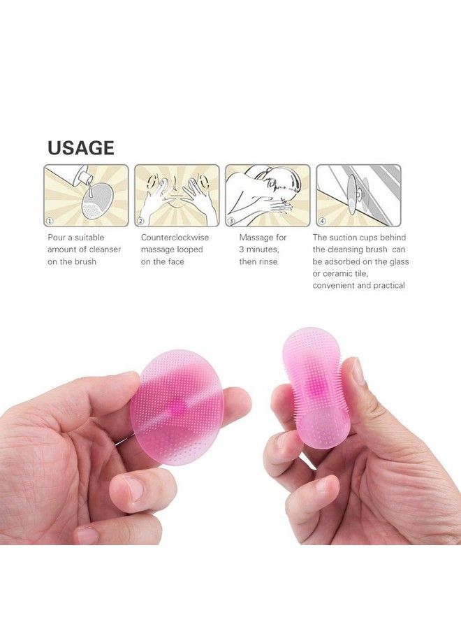 Gugzy Facial Cleansing Pads Soft Silicone Face Scrubbers Exfoliators Face Cleansing Tool Perfect For Massage Washing Pore Cleanser Blackhead Removing Exfoliating And Baby Shower (Pink) - Image 3