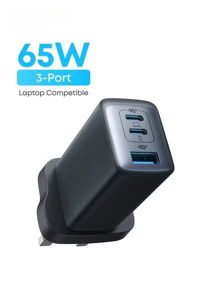 USB C Charger, Charger (Nano II 65W), PPS 3-Port Fast Compact USB C Charger for MacBook Pro/Air, iPad Pro, Galaxy S24/S23, Dell XPS 13, iPhone 17/16/15, Huawei, Xiaomi, Redmi, Vivo, Oppo - Image 1
