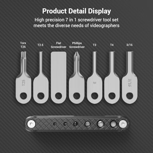 SMALLRIG Folding Tool Set with Screwdrivers and Hex Key Wrenches, Seven Functional Tools Included (Black) - 4681 - Image 2