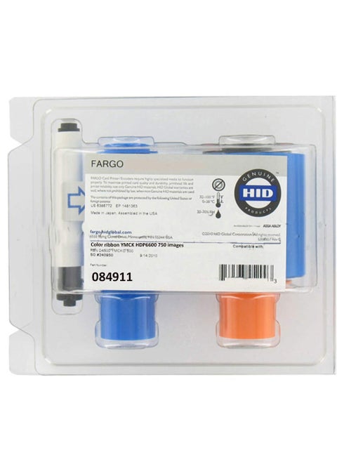 Fargo YMCK Color Ribbon 84911 – 750 Images | Compatible with Fargo HDP6600 ID Card Printer | Genuine OEM Printing Supply