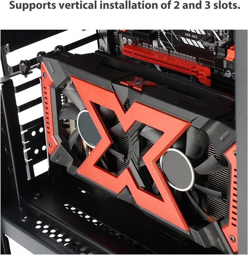 Vertical GPU Mount Bracket for PCI E 3.0 X16 Graphics Card, Adjustable 0-45 Degree Angle Support Holder with ARGB Lighting, Iron Build for 2-3 Slot GPUs in ATX PC (26 * 6.2 * 12.8 cm) - Image 5