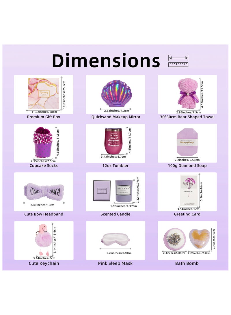 MissTiara Gift Baskets for Women - Birthday Gift Box Set Contains 13 Items Inspirational Gifts, Relaxing Spa Treatment Packages for Women Friendship, Female Friend Gift Sets - Image 2