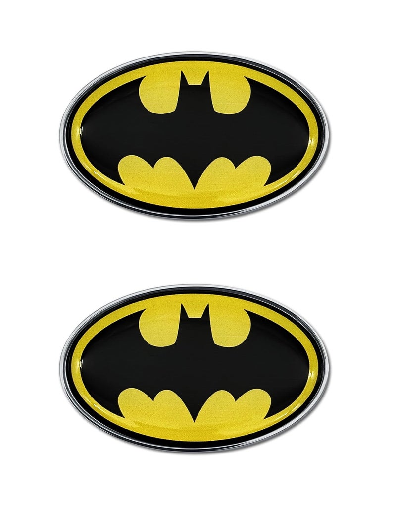 Elektroplate Officially Licensed 2 Mini OEM Chrome DC Comics Batman Emblems for Motorcycles Watercrafts and Decorations Universal Fit at 215 x 14 Weatherproof 2Pack