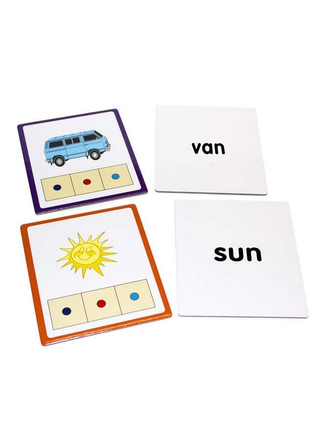 Junior Learning : Cvc Word Builders Activity Cards Image And Phoneme Color Coding Whole World Presented On One Side 3 Levels Of Difficulty For Ages 4 And Up  - Image 4
