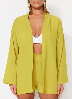 trendyol Green Woven Kimono Shorts Set TBESS23AU00089  - Image 4