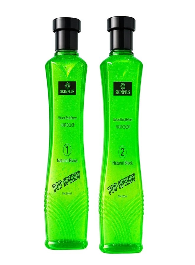 SKINPLUS Top Speedy Natural Fruit Extract Hair Color 500ml x 2 with Mixing Bowl and Dye Brush - Image 3