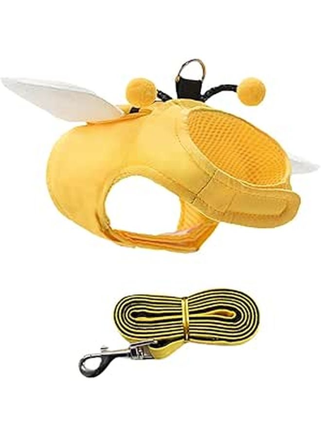 Medium Dog Harness And Leash Set With Soft Plush Insect Wings Mesh Vest For Walking - Image 1