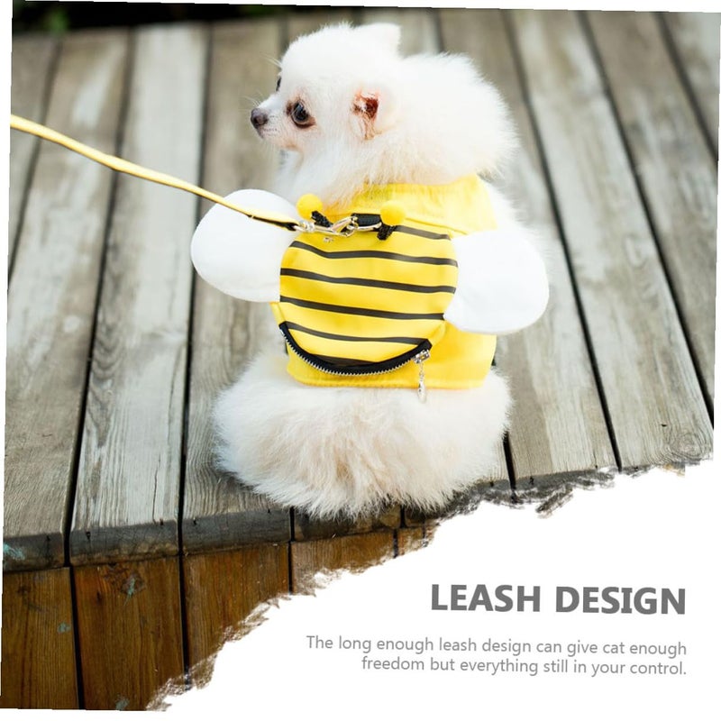 Medium Dog Harness And Leash Set With Soft Plush Insect Wings Mesh Vest For Walking - Image 5