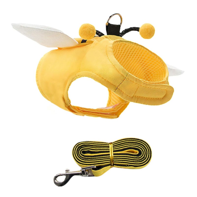 Medium Dog Harness And Leash Set With Soft Plush Insect Wings Mesh Vest For Walking - Image 2