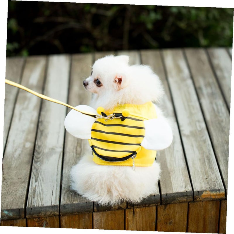 Medium Dog Harness And Leash Set With Soft Plush Insect Wings Mesh Vest For Walking - Image 4