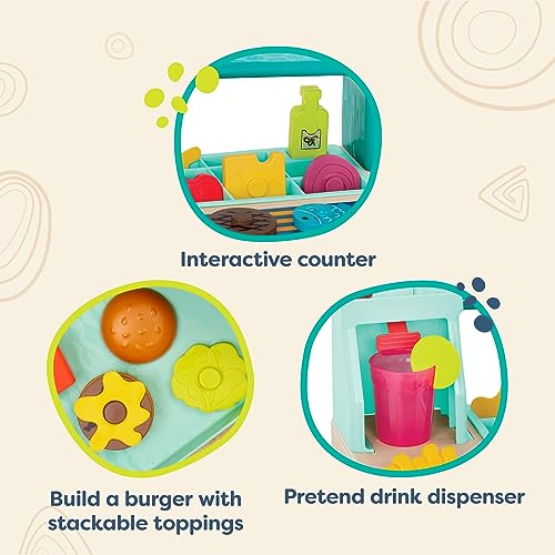 B. Toys B toys Mini Chef Build a Burger Playset Pretend Play Wooden Burger Play Set Play Food Role Play Accessories Cooking Toys for Kids 3 Years - Image 5