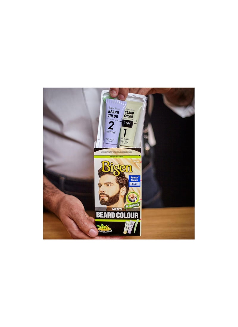 Bigen Bigen Men's Beard Color Natural Brown (B104) 20gm+20gm=40gm  - Image 3