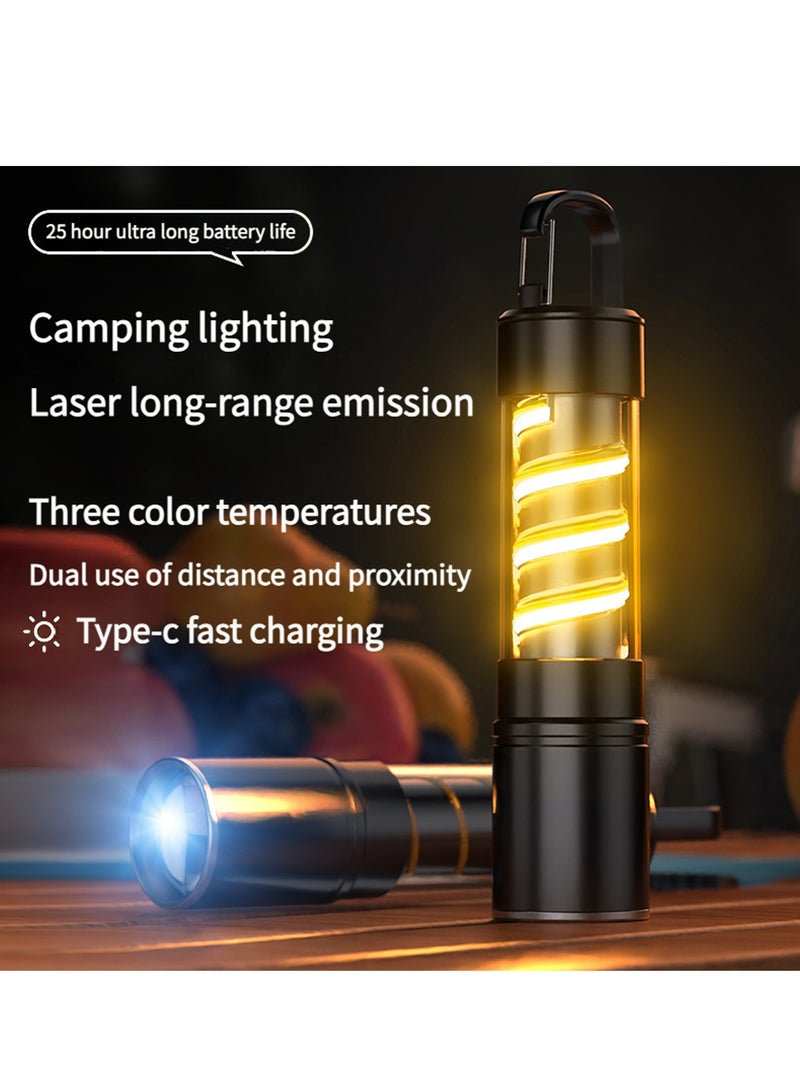 EastChoix LED Camping Light, USB-C Outdoor Camping Flashlight, Retractable Lighting, 5 Lighting Modes, IPX5 Waterproof Ultra-Light with Hook, Suitable for Tent Light, Camping Light, Hiking, Travel and Emergency - Image 3