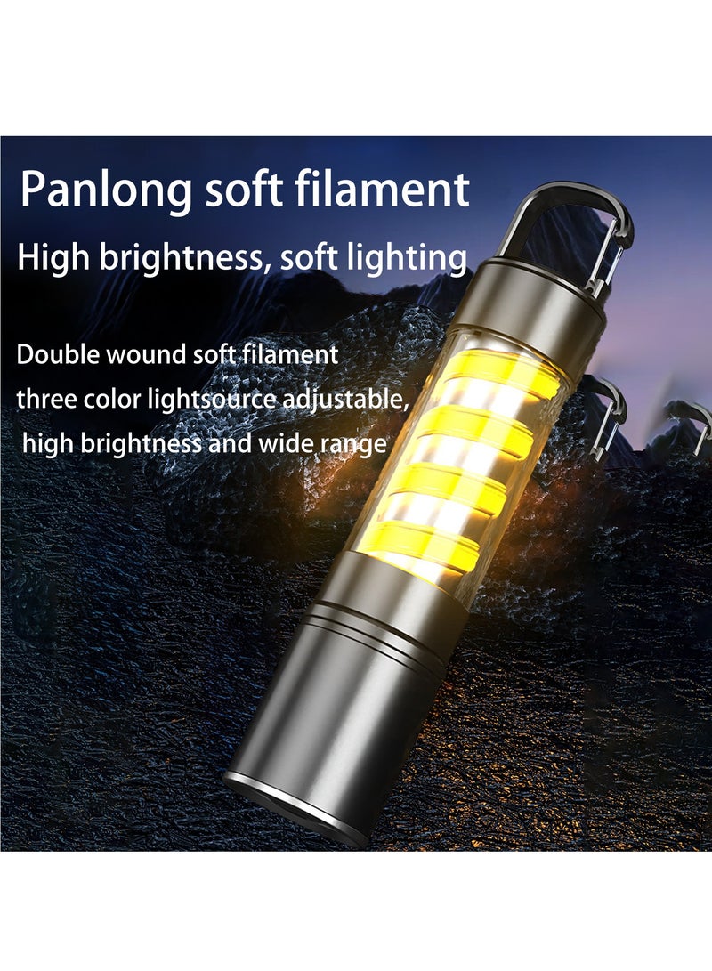 EastChoix LED Camping Light, USB-C Outdoor Camping Flashlight, Retractable Lighting, 5 Lighting Modes, IPX5 Waterproof Ultra-Light with Hook, Suitable for Tent Light, Camping Light, Hiking, Travel and Emergency - Image 5