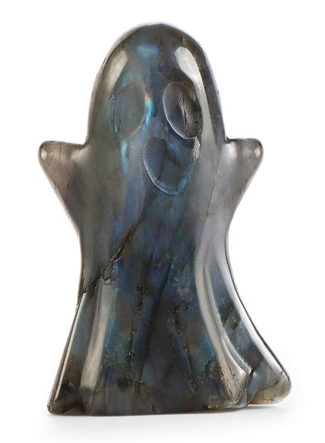 Artistone 2" Crystal Ghost Figurine Natural Labradorite Gemstone Hand Carved Statue for Halloween Decorations Home Deco Desk Decoration - Image 1