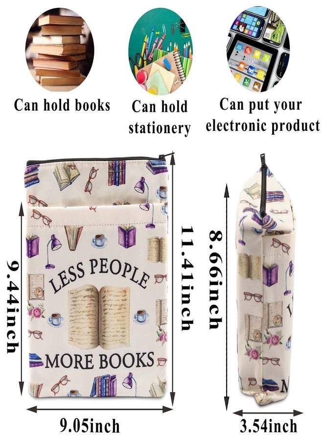 PLITI Book Lover Book Sleeve Reading Love Gift Less People More Books Book Protector for Writer Reader Gift (More Books BS) - Image 2