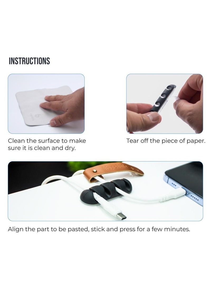 blupebble Anchor Four Desk Cable Organizer Clip Set – 4-Piece Silicone Cable Holders for Desk, Wall & Workstation | Reusable Adhesive Cord Management for USB, Charger, Laptop & Office Accessories - Image 3