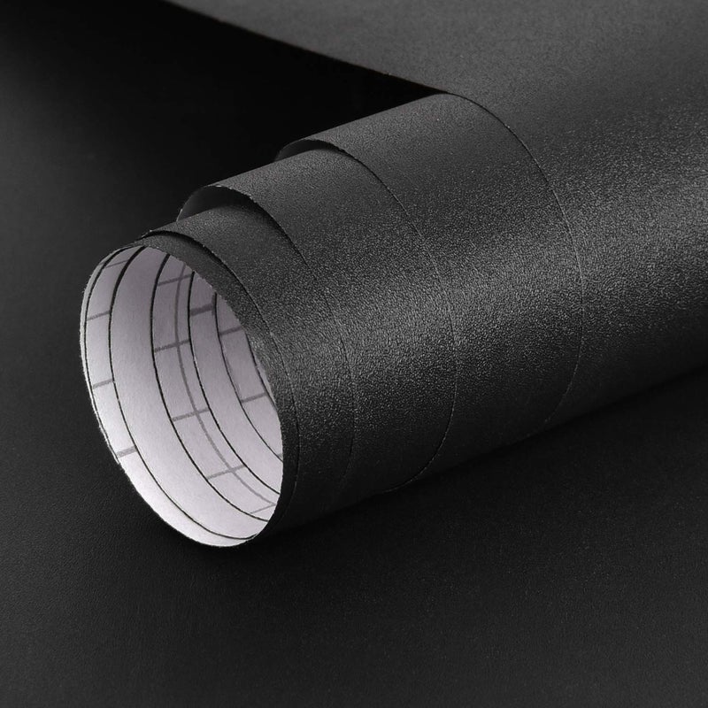 Mecpar Solid Black Wallpaper 236In x 328Ft Matte Black Peel and Stick Paper Textured Vinyl SelfAdhesive Removable Waterproof Thicken Wallpaper for Rooms Walls Kitchen Countertop Cabinet Wardrobe