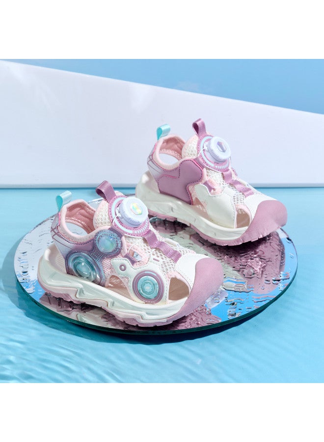 Bumblebee Rotary Buckle Kids Sandals - New Summer Style For Boys And Girls, Comfortable Closed-toe Beach Shoes For Big Kids And Students, Trendy Design - Image 5