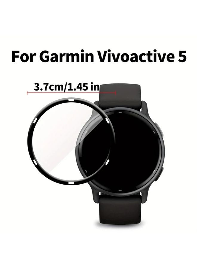 5 قطعة من واقي الشاشة ثلاثي الأبعاد المنحني بالكامل لتغطية Vivoactive 5، مقاوم للخدوش ومضاد لبصمات الأصابع - Image 2