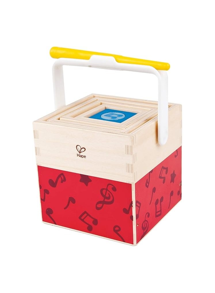 Hape Stacking Music Set | Colourful 6 Piece Musical Box Toy, Wooden Set for Kids 18 months+ - Image 4
