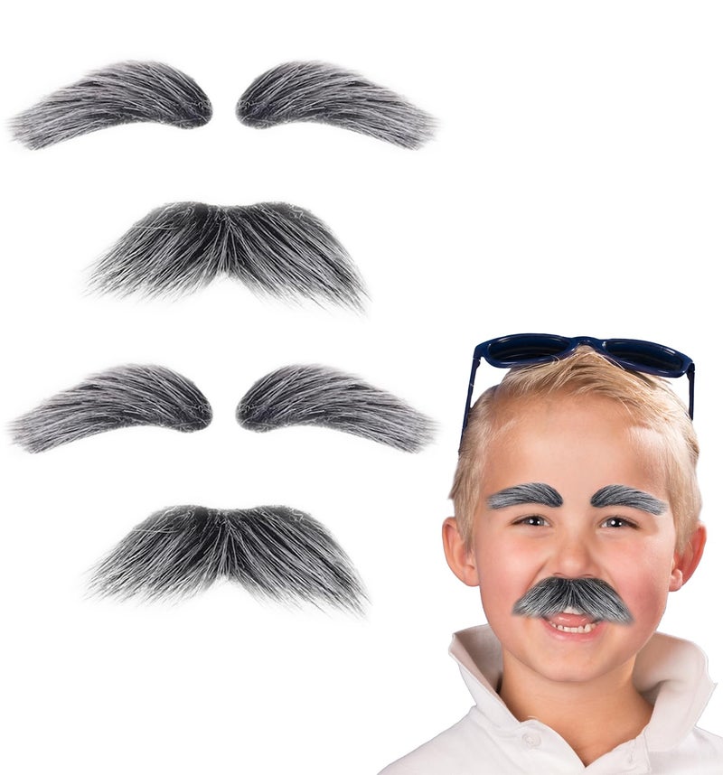 Honcloud Old Man Mustache and Eyebrow Perfect for Custome Accessories Grandpa Stage Performances Halloween Props (2 pcs- Mustache) - Image 1