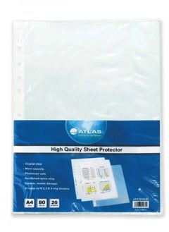 ATLAS 20-Piece A4 Size Reinforcement Punched Pockets 