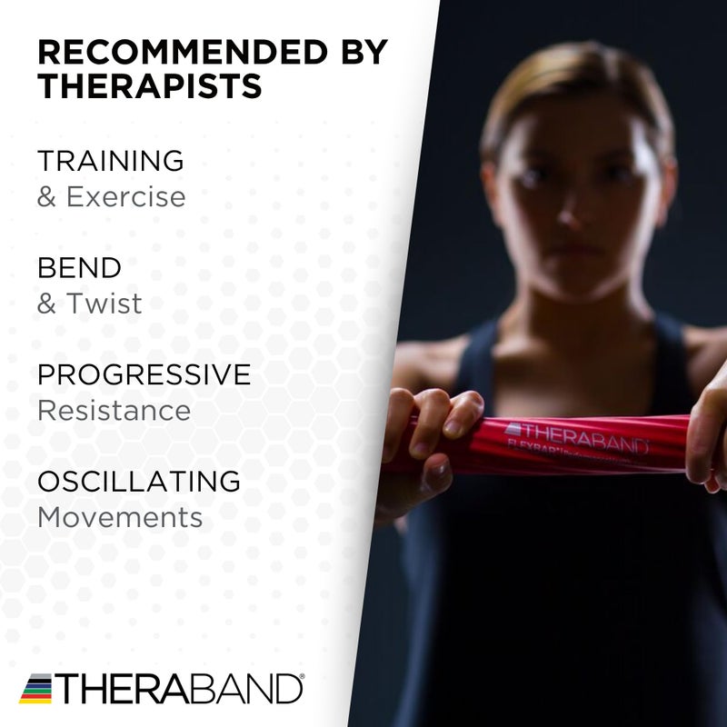THERABAND FlexBar, Tennis Elbow Therapy Bar, Relieve Tendonitis Pain & Improve Grip Strength, Resistance Bar for Golfers Elbow & Tendinitis, Red, Light, Beginner - Image 4