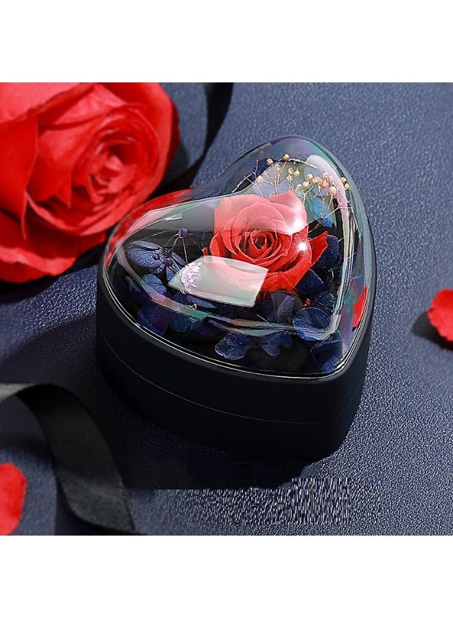 Soofam Preserved Real Rose Creative Gift Box Heart-shaped Preserved Flower Box For Mothers Day /Anniversary Birthday Gift - Image 1