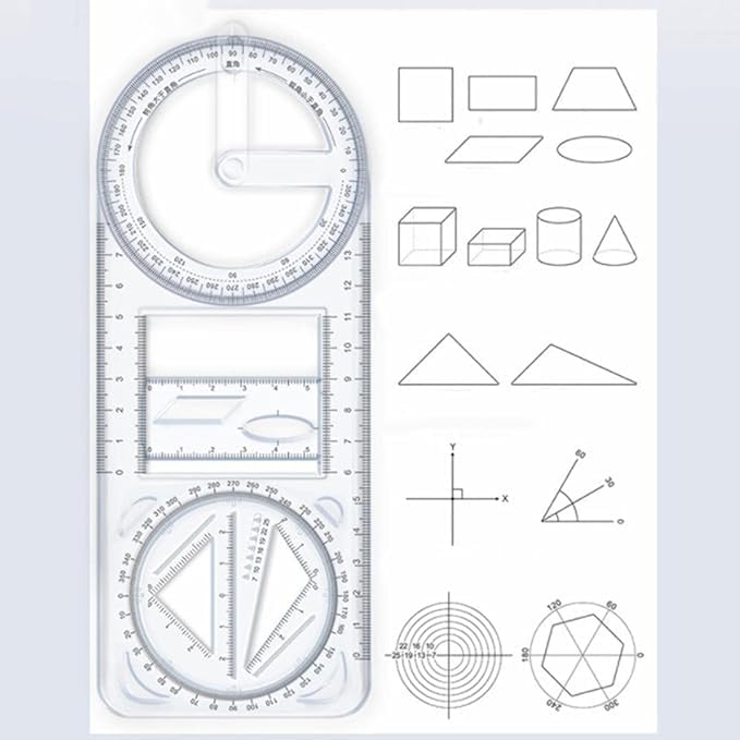 Kunya Multifunctional Geometry Drawing Ruler Scale for Creative Maths Learning Aids Drawing & Measurement (3306) - Image 4