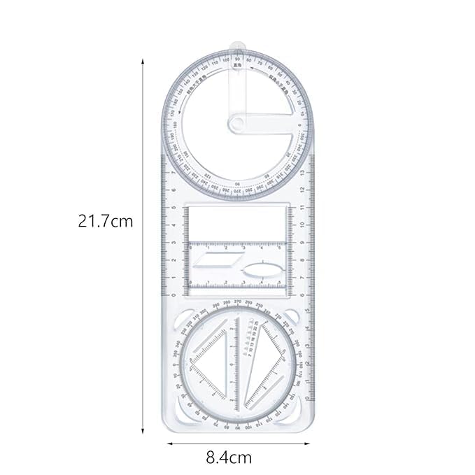 Kunya Multifunctional Geometry Drawing Ruler Scale for Creative Maths Learning Aids Drawing & Measurement (3306) - Image 3