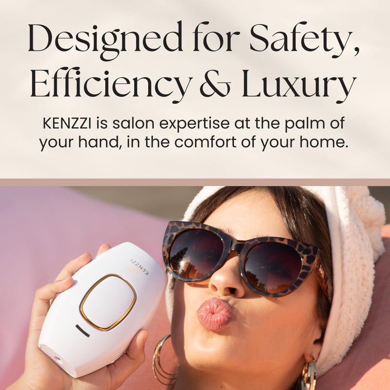 Kenzzi IPL Hair Removal Handset for Women & Men: Pain-Free & Long-lasting Solution for Body & Face Hair Removal, An Alternative to Salon Laser Hair Removal Treatments, Permanent Results - Image 2